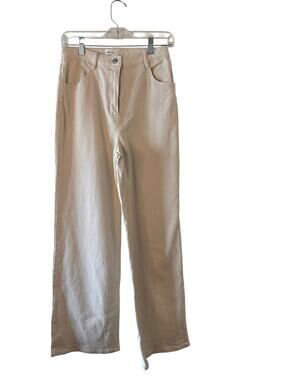 Wilfred Free Beige High Rise Flare Wide Leg Denim Jeans Women Sz 6